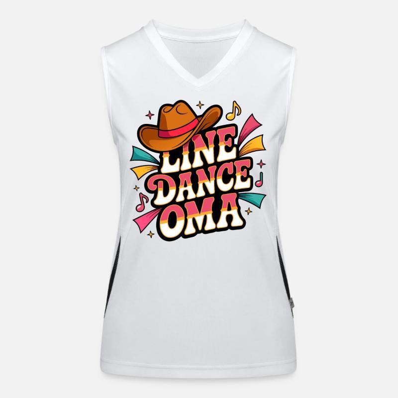 Line Dance Oma Funktionelles Kontrast-Tank Top für Frauen