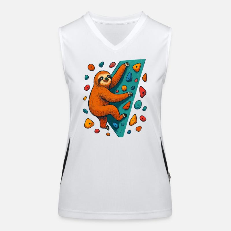 Bouldering Sloth Climbing Boulder Climber Women's Functional Contrast Tank Top