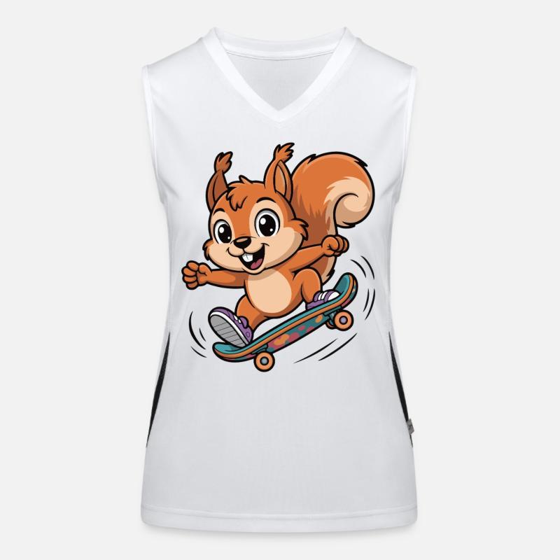 Skate-Eichhörnchen Sprinter Funktionelles Kontrast-Tank Top für Frauen