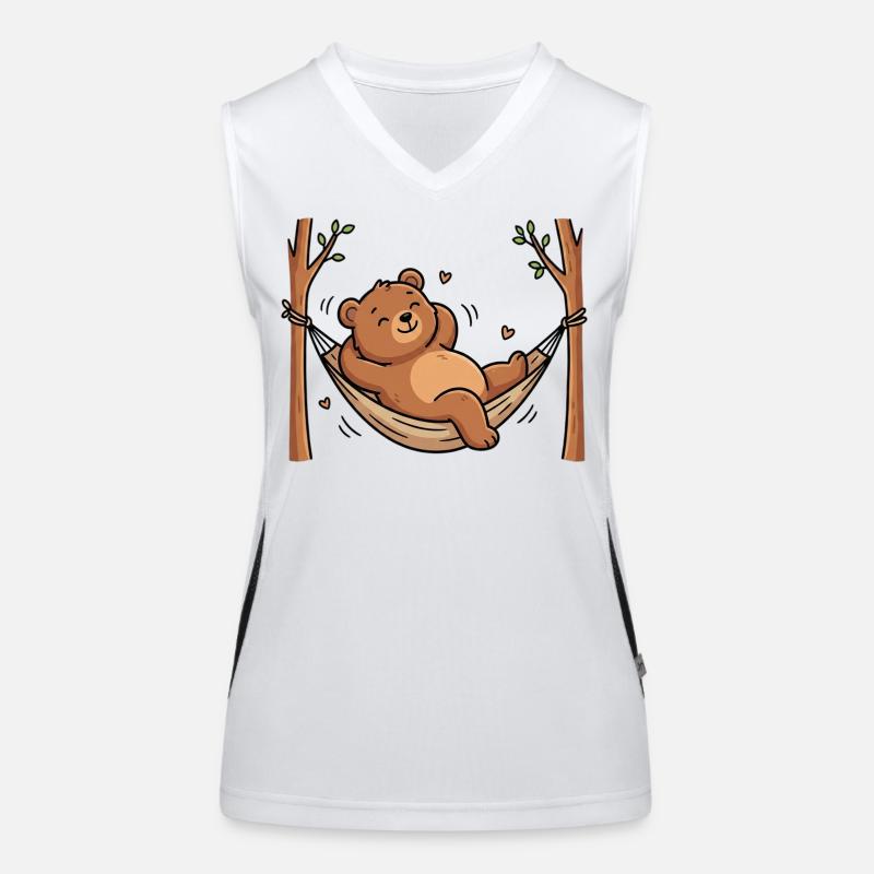 Bär in Hängematte Funktionelles Kontrast-Tank Top für Frauen