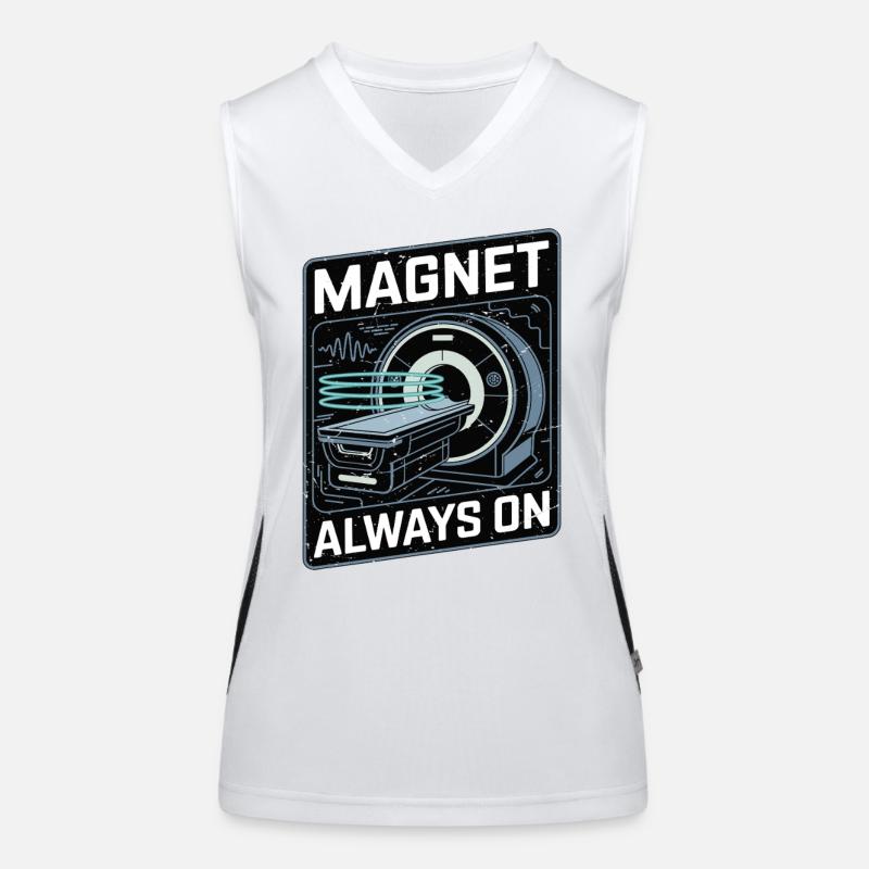 MRI Tech Magnet Always On Radiologist Rad Tech Funktionelles Kontrast-Tank Top für Frauen