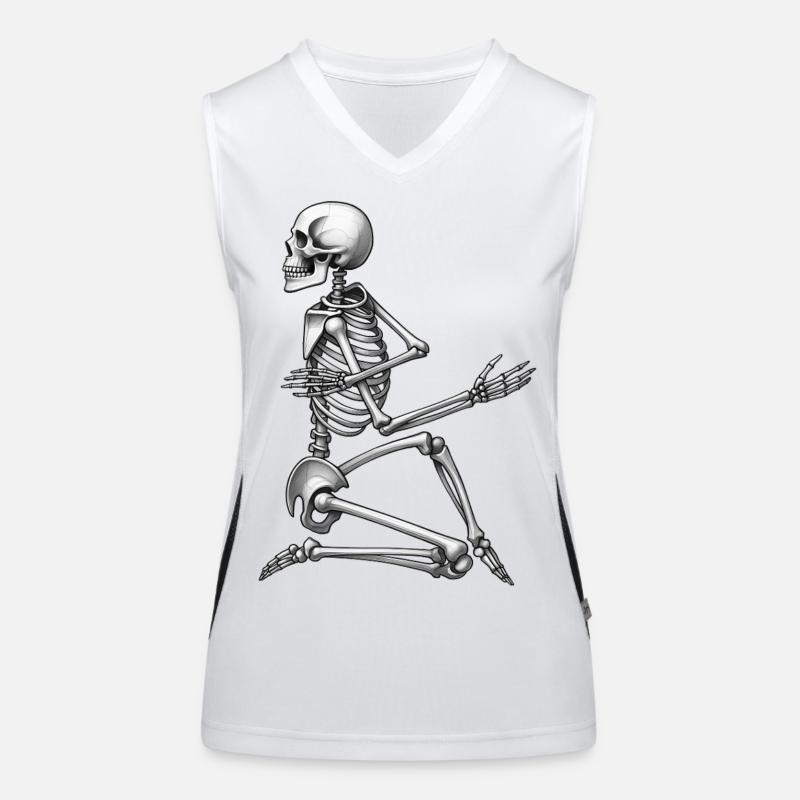 SKELETON DANCER - black & white Débardeur respirant contrasté Femme