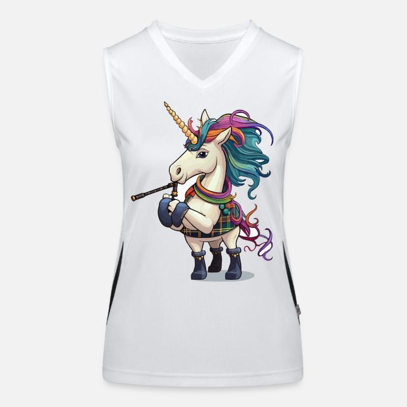 Bunter Einhorn Dudelsack Funktionelles Kontrast-Tank Top für Frauen