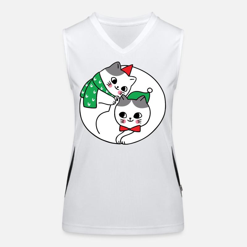 Chats câlins sous le gui Débardeur respirant contrasté Femme