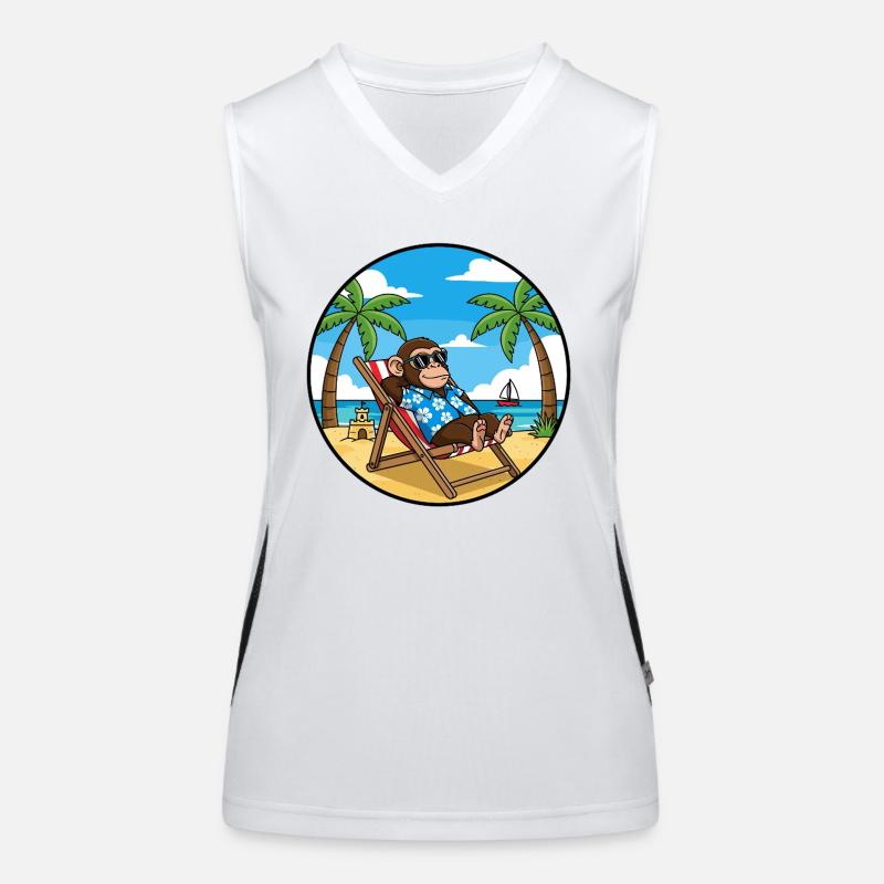 Coole Monkey Beach Vacation Summer Vibes Funktionelles Kontrast-Tank Top für Frauen