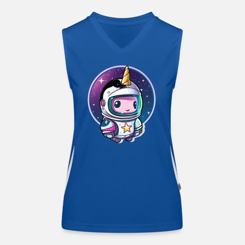 Astronaute Unicorn Chibi Space Débardeur respirant contrasté Femme