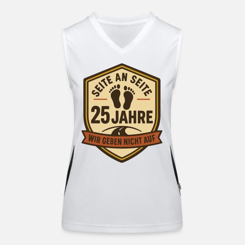 25 Jahre Liebe, Silberhochzeit Paar Geschenk Funktionelles Kontrast-Tank Top für Frauen