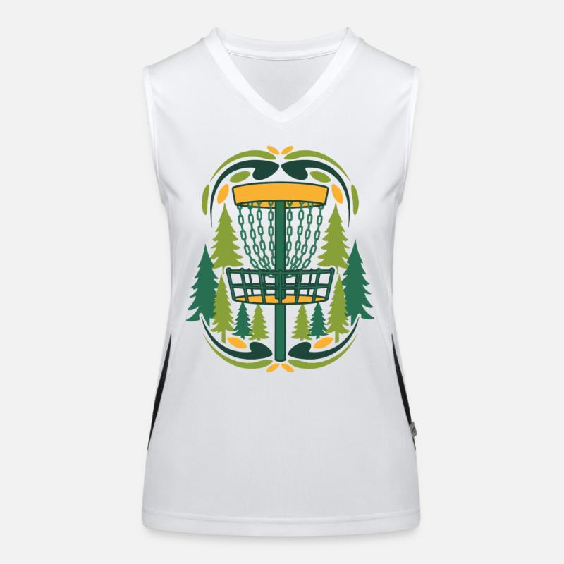 Forest Disc Golf Basket Flying Disc Szene Funktionelles Kontrast-Tank Top für Frauen