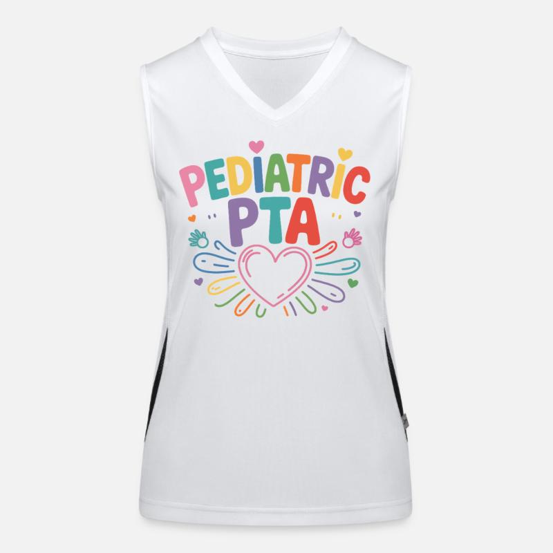 Pediatric PTA Regenbogen Herz Funktionelles Kontrast-Tank Top für Frauen