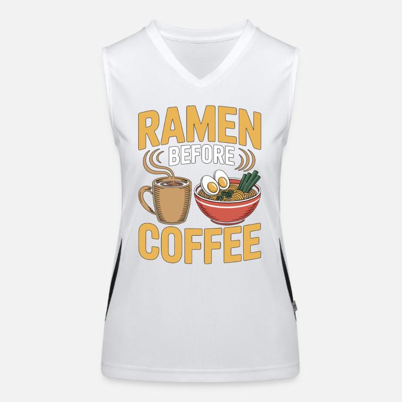 Ramen Before Coffee Noodle Bowl Coffee Lover Women's Functional Contrast Tank Top