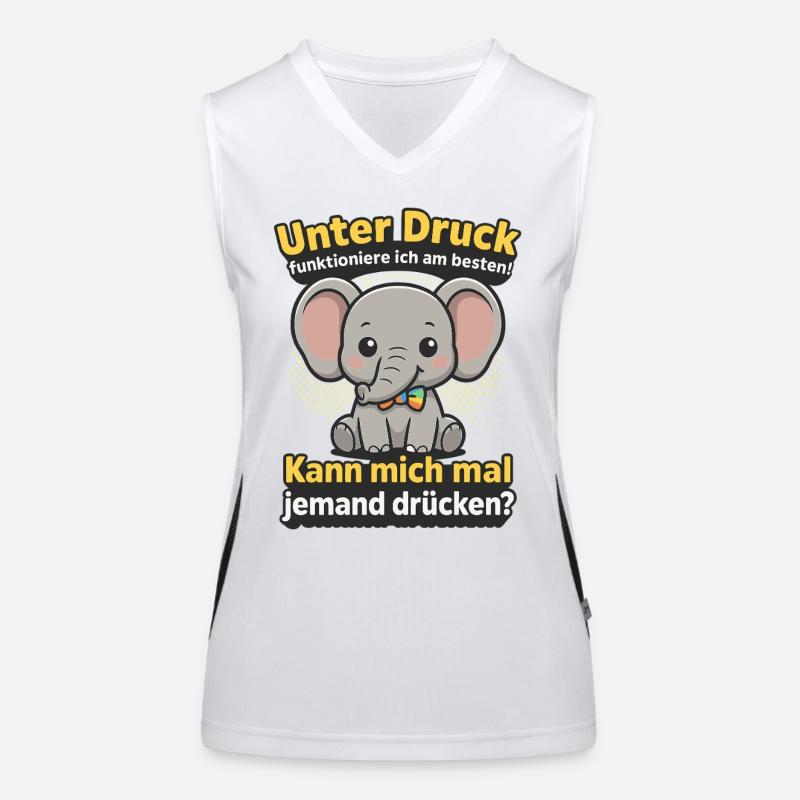 Under pressure elephant, cuddle me saying Women's Functional Contrast Tank Top