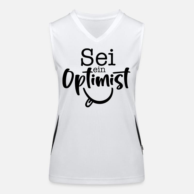 sei ein Optimist Funktionelles Kontrast-Tank Top für Frauen