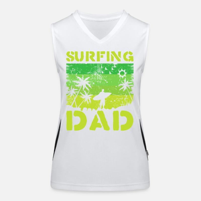 Surfen Dad Retro Grün Funktionelles Kontrast-Tank Top für Frauen