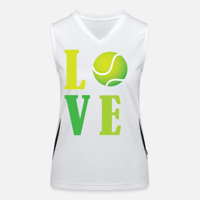 Ich liebe Tennis Funktionelles Kontrast-Tank Top für Frauen