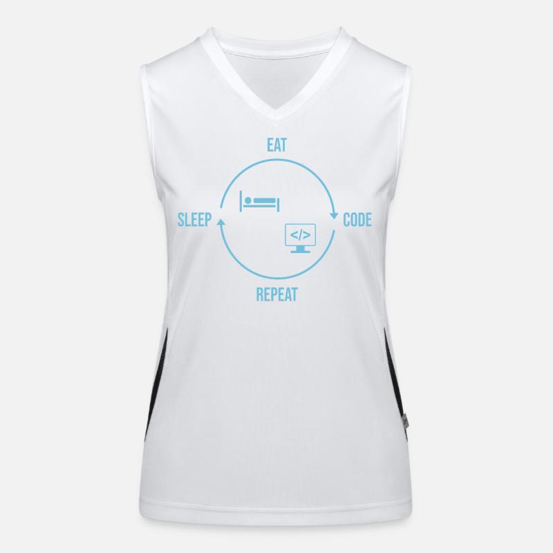 Eat Sleep Code Repeat - Programmer Cycle Women's Functional Contrast Tank Top