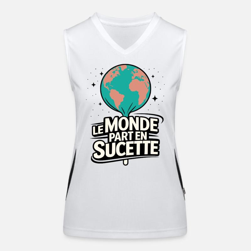 Le Monde Part en Sucette Globe Pop Débardeur respirant contrasté Femme
