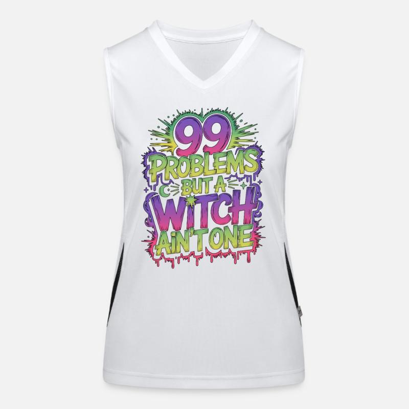 Witchcraft 99 Problems But Sorcery Spellcaster Women's Functional Contrast Tank Top