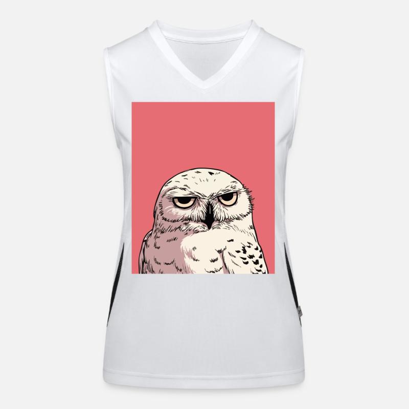 Grumpy Owl Illustration – Judgmental Animal Art De Débardeur respirant contrasté Femme
