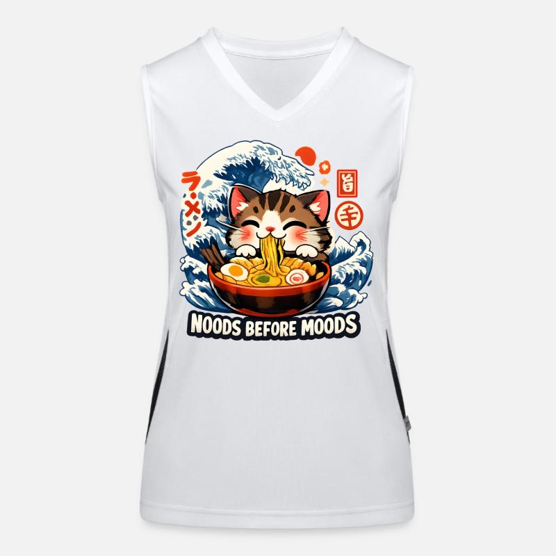 Ramen Neko Great Wave Women's Functional Contrast Tank Top