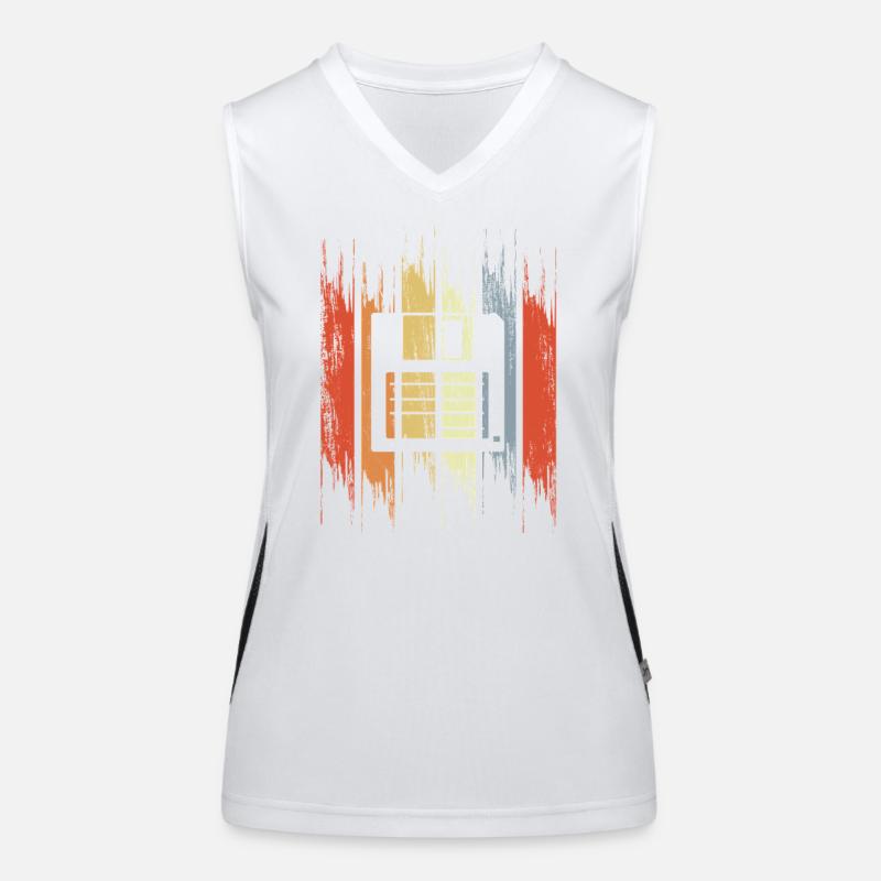 Retro Diskette Funktionelles Kontrast-Tank Top für Frauen