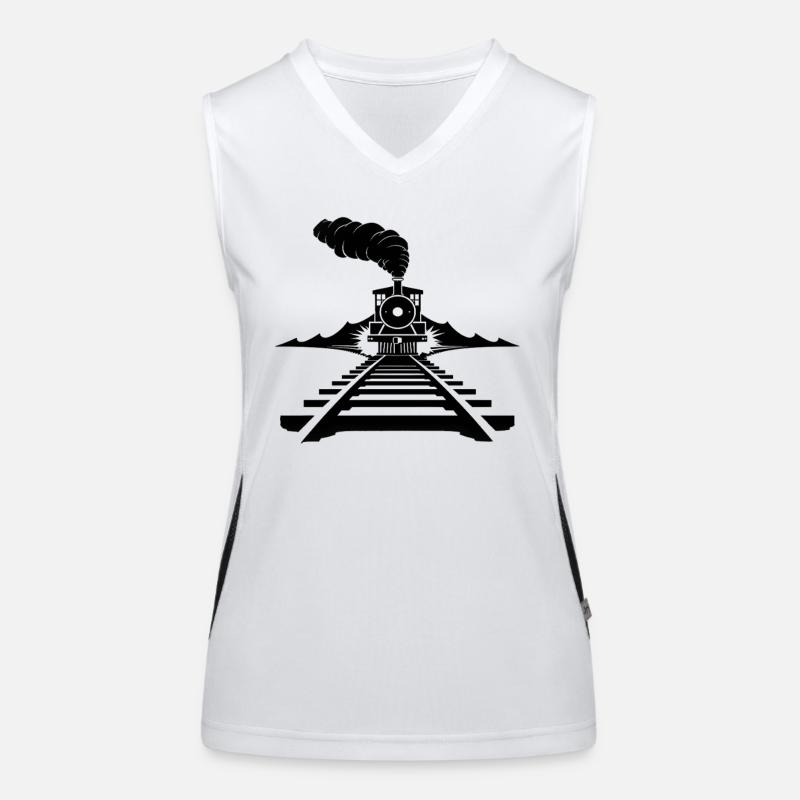 Eisenbahn Skizze Funktionelles Kontrast-Tank Top für Frauen