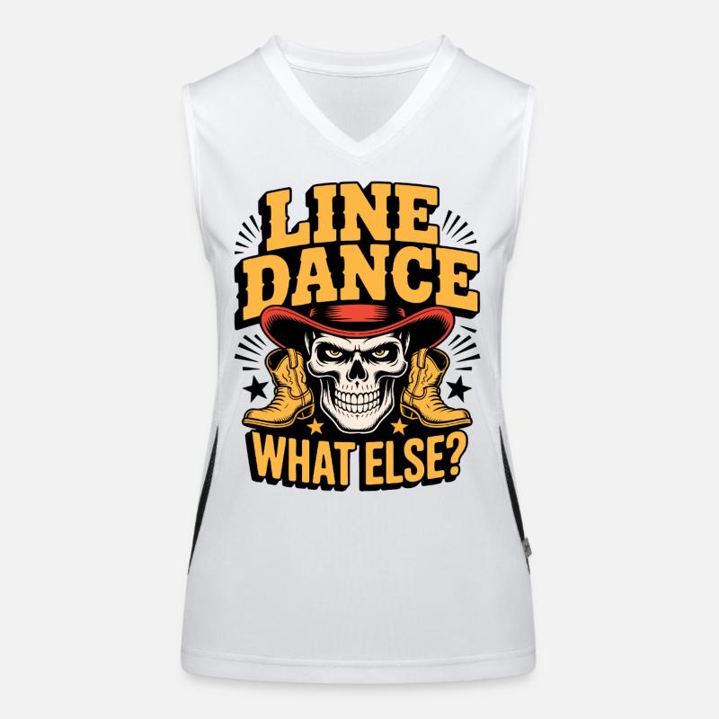 Line Dance Skull What Else Women's Functional Contrast Tank Top