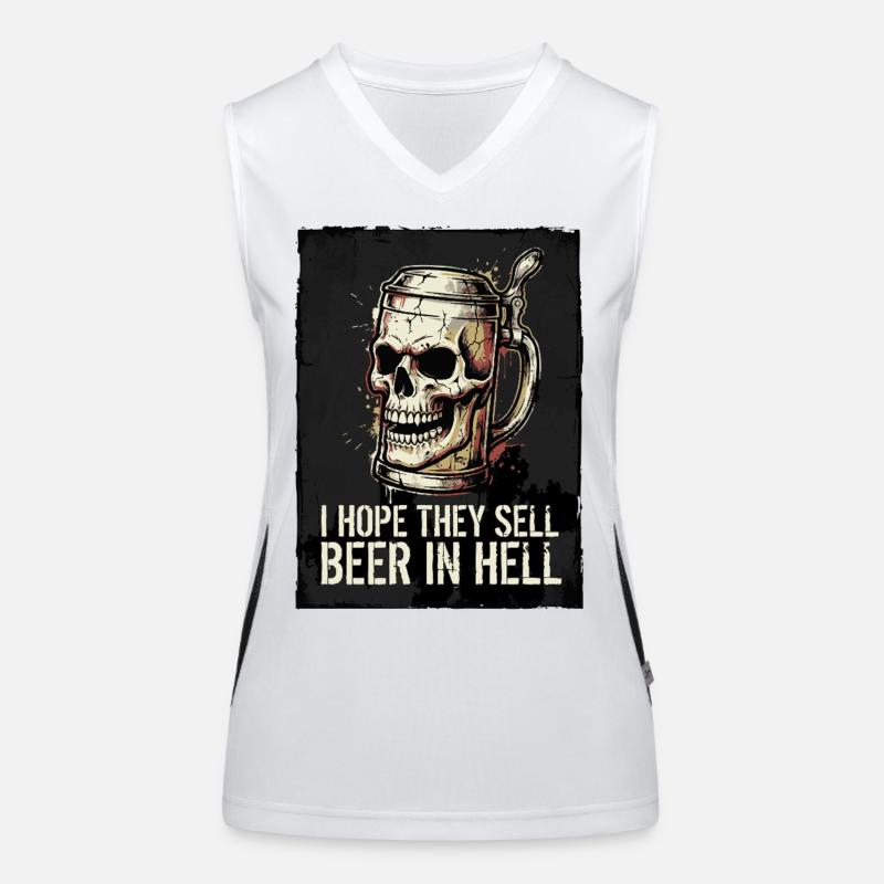 J’espère qu’ils vendront de la bière en enfer – Skull Débardeur respirant contrasté Femme