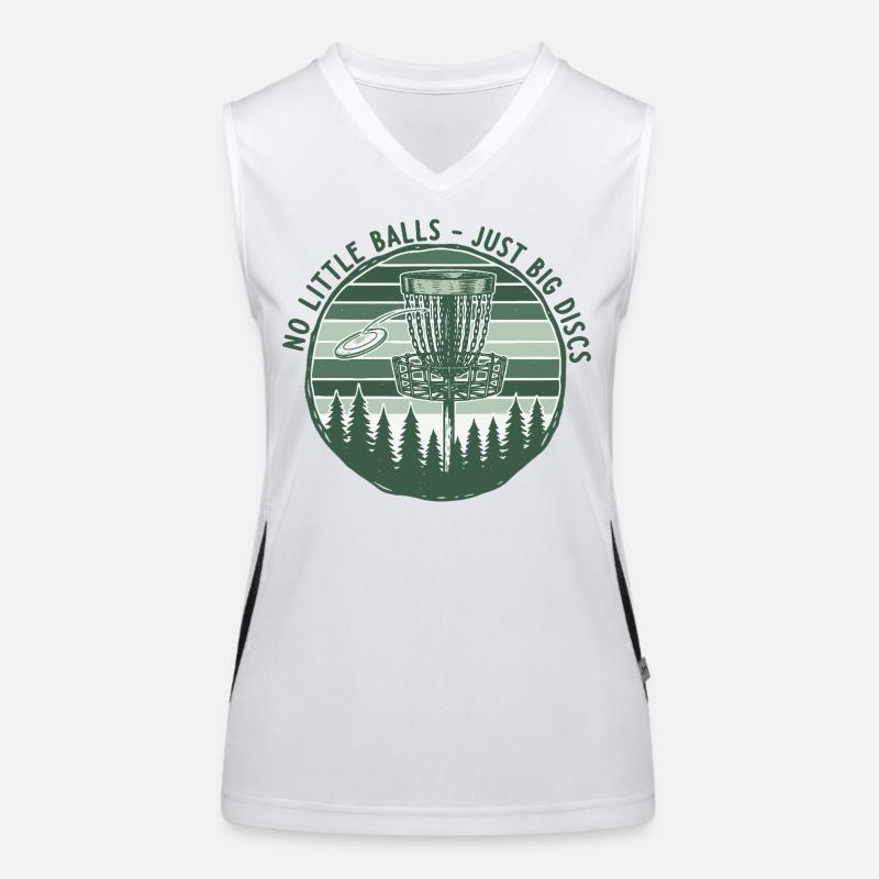 Keine kleinen Bälle, nur große Scheiben, lustiges Discgolf Funktionelles Kontrast-Tank Top für Frauen