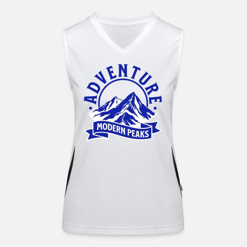 Modern Mountain Adventure Peaks Logo Débardeur respirant contrasté Femme