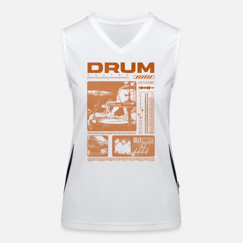 Batteur rock Drumplayer Streetwear Débardeur respirant contrasté Femme