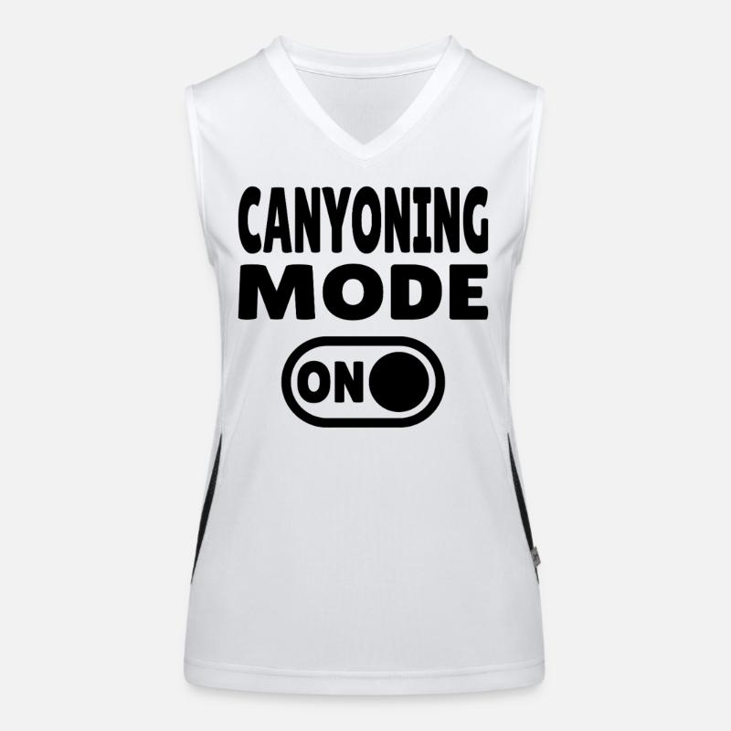 Canyoning Mode ON – Schalter auf Adrenalin Funktionelles Kontrast-Tank Top für Frauen