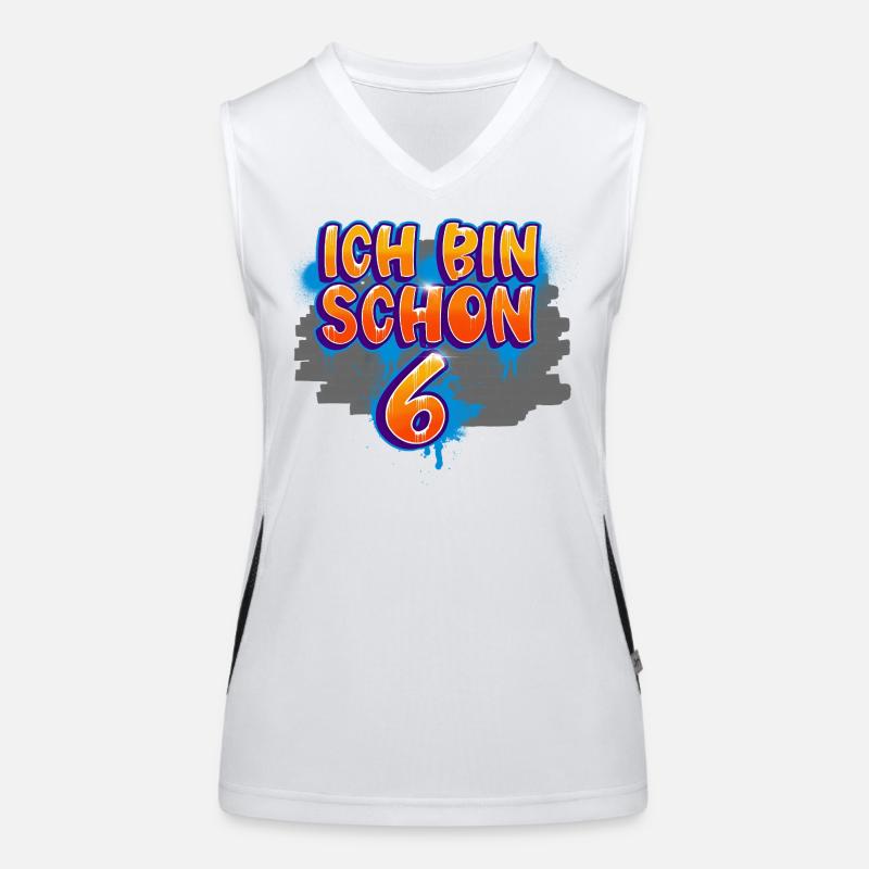 6. Geburtstag Graffiti Funktionelles Kontrast-Tank Top für Frauen