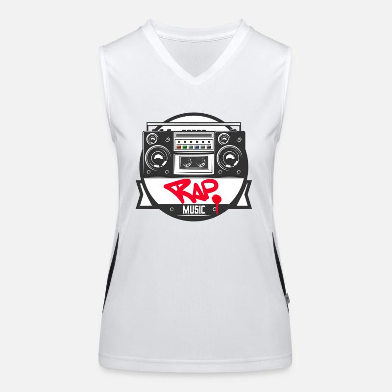 Jukebox Rap Logo Ghetto Blaster Graffiti Women's Functional Contrast Tank Top