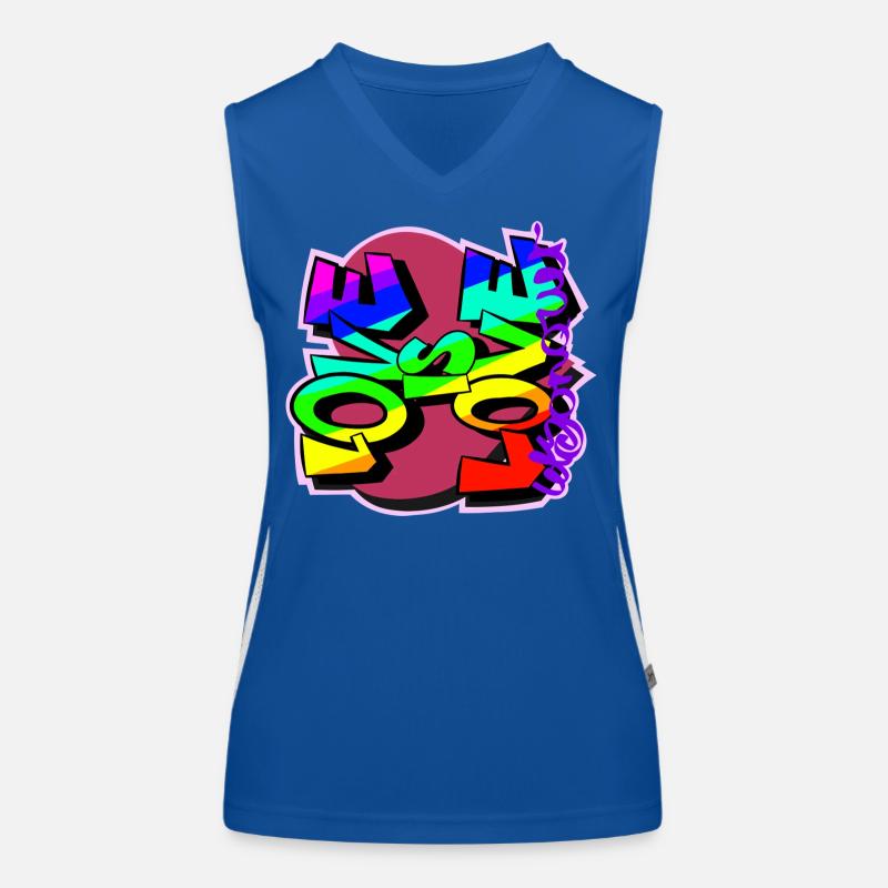 Bunte Graffiti-Wörter Funktionelles Kontrast-Tank Top für Frauen