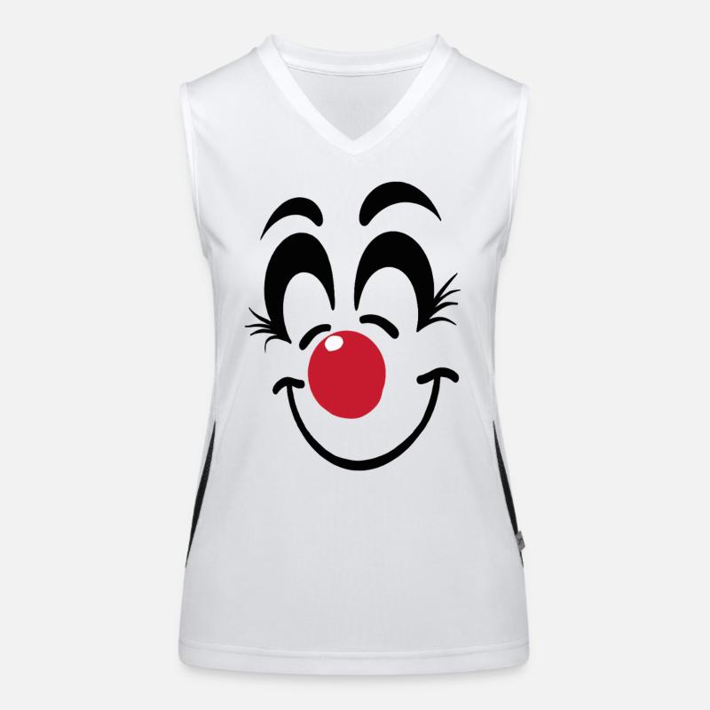 Carnaval du visage de clown joyeux Carnaval Carnaval Débardeur respirant contrasté Femme