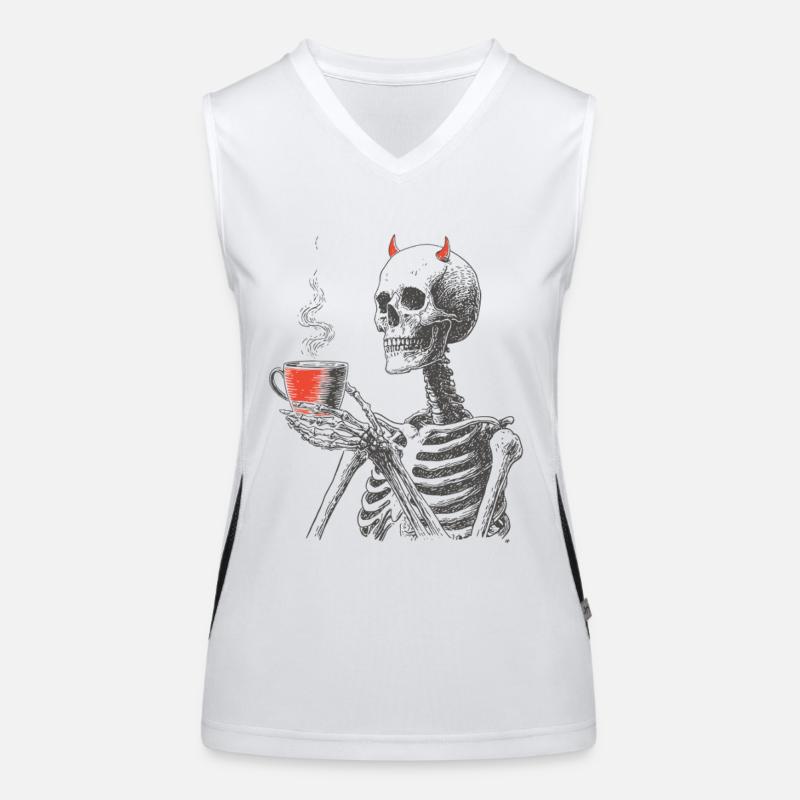 Devilish Coffee Skeleton Women's Functional Contrast Tank Top