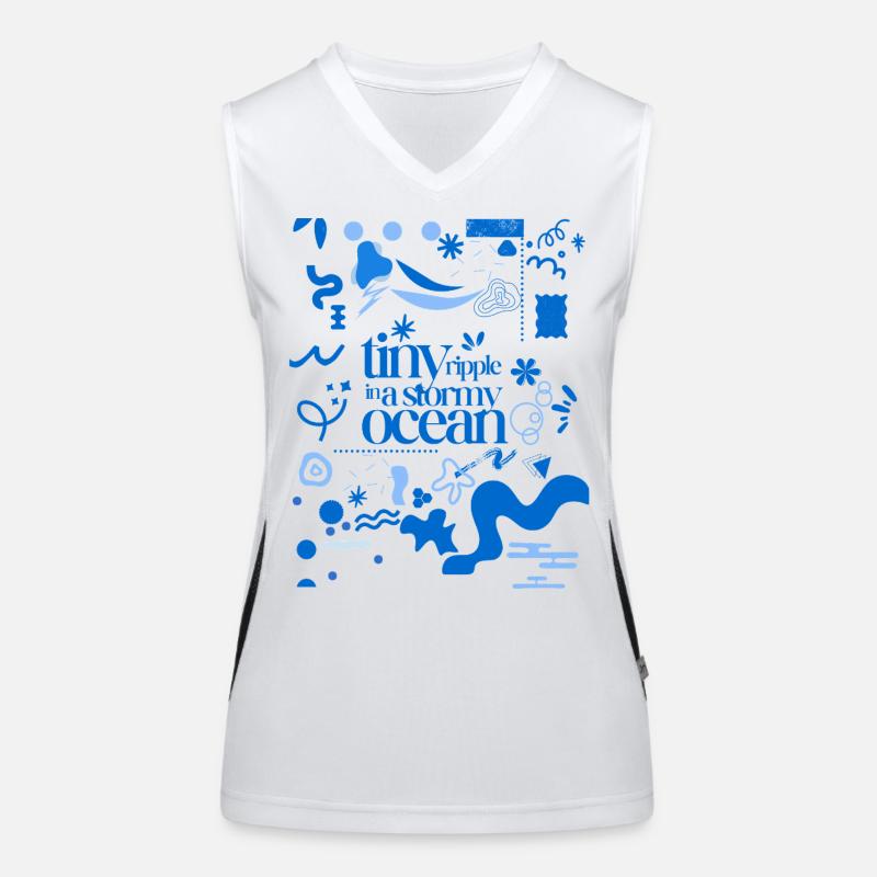 Tiny ripple in a stormy ocean (busy pattern) Women's Functional Contrast Tank Top