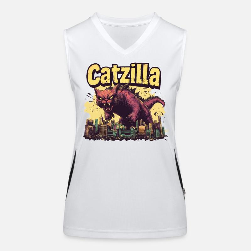 Monstre de la Skyline de Catzilla Débardeur respirant contrasté Femme