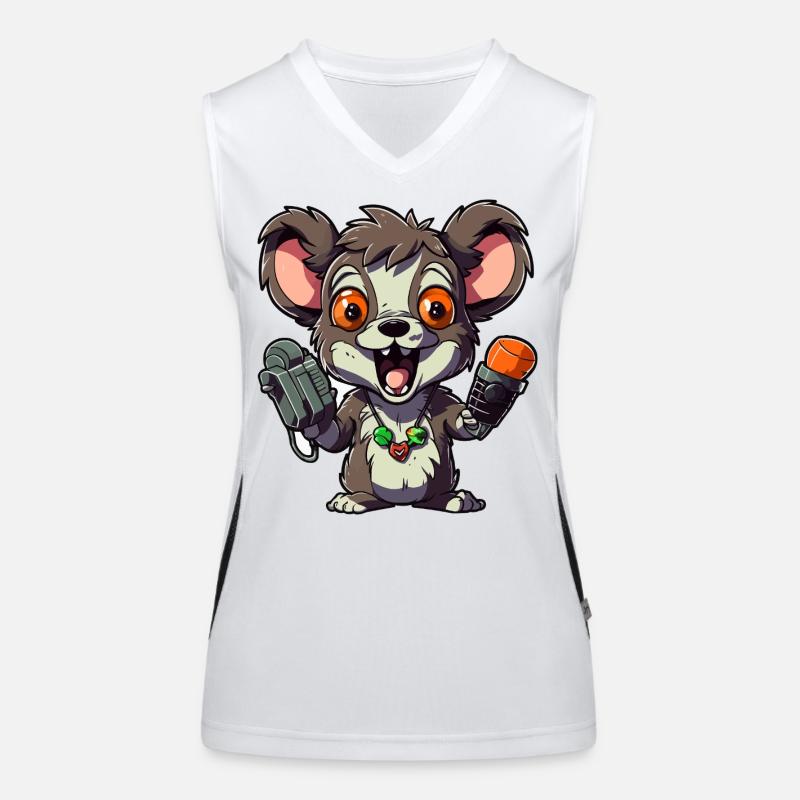 Chibi Ratten-Mikrofon-Combo Funktionelles Kontrast-Tank Top für Frauen