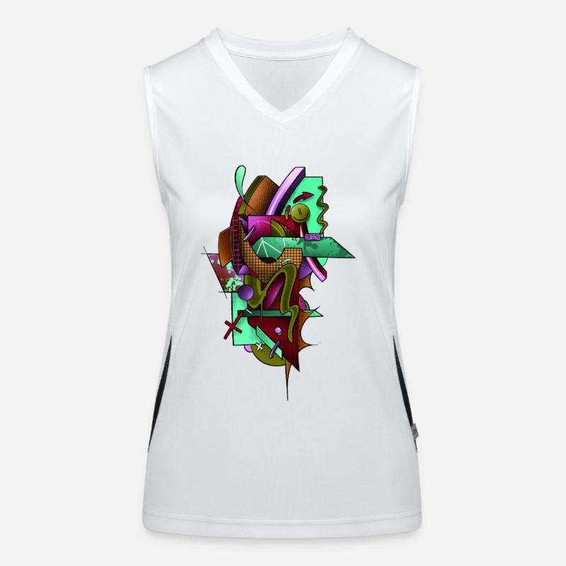 Kaleidoscope Graffiti Composition Women's Functional Contrast Tank Top