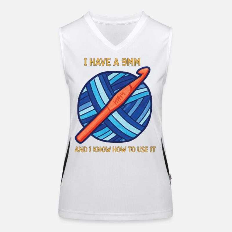 Crochet Lover Knitting I Have A 9mm And I Know It Women's Functional Contrast Tank Top