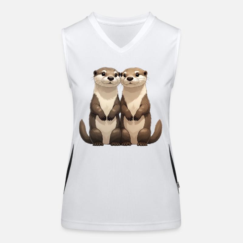 Zwei niedliche Erdmännchen Funktionelles Kontrast-Tank Top für Frauen