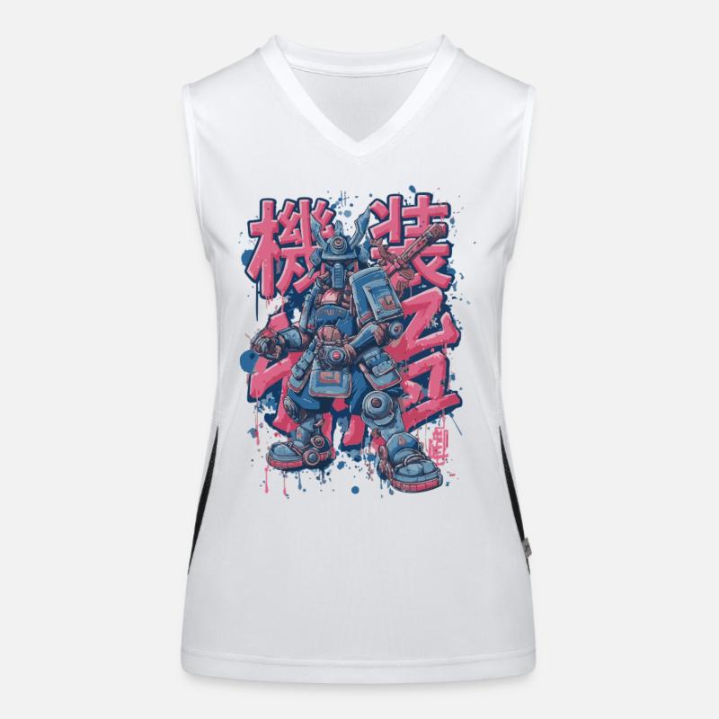 Samurai Mech – Motif de robot manga d’anime Débardeur respirant contrasté Femme