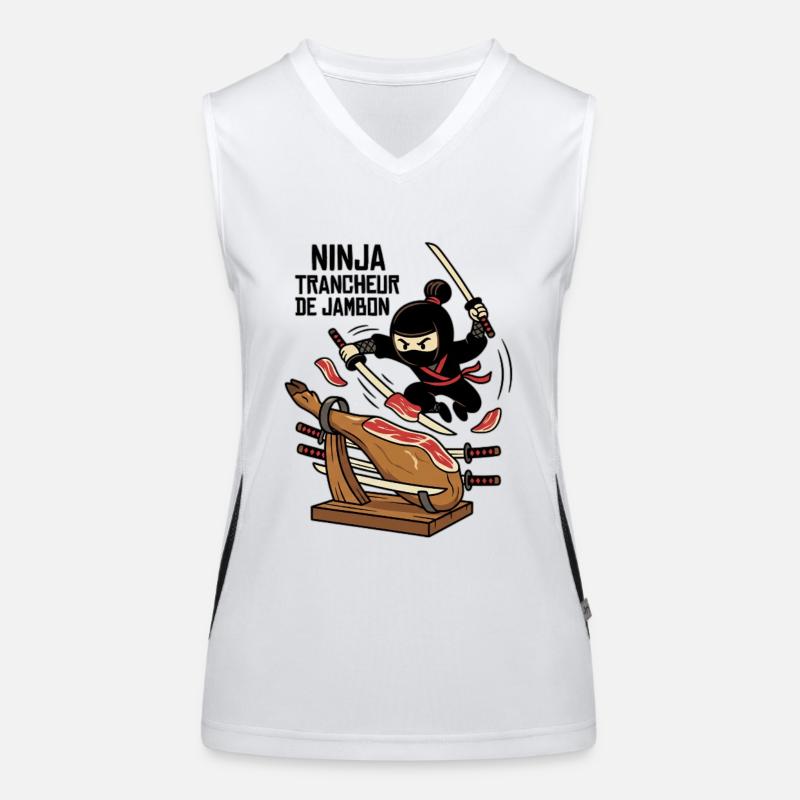 Ninja HelloFofie Ham Slicer Women's Functional Contrast Tank Top