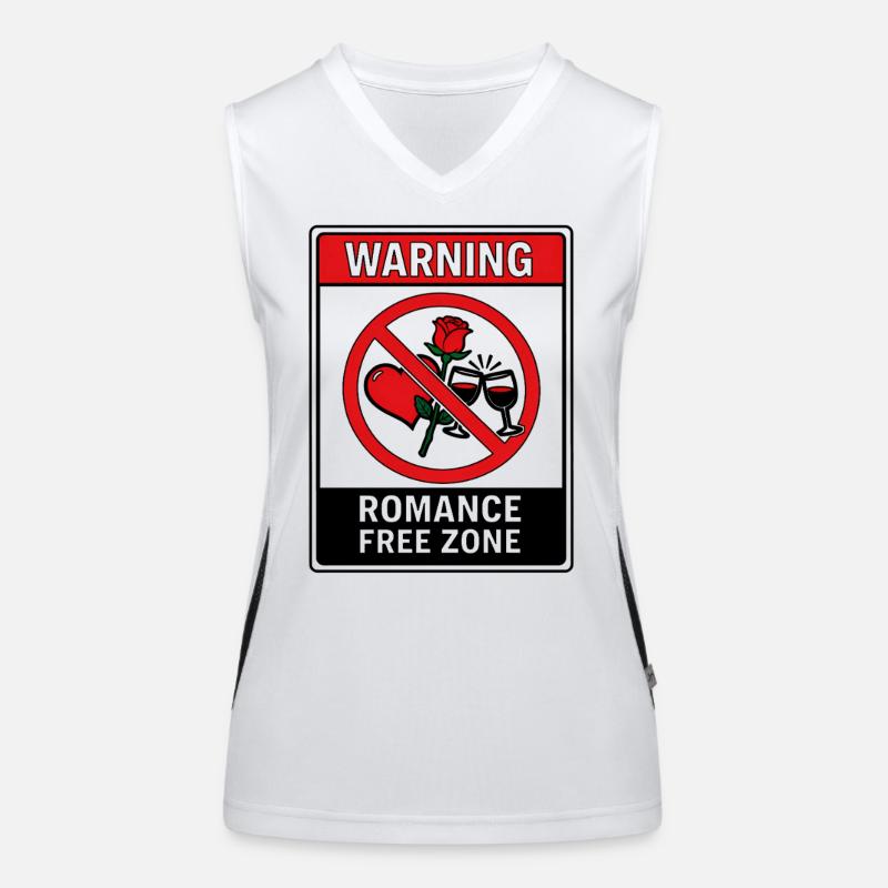 Warning Romance Free Zone Funktionelles Kontrast-Tank Top für Frauen
