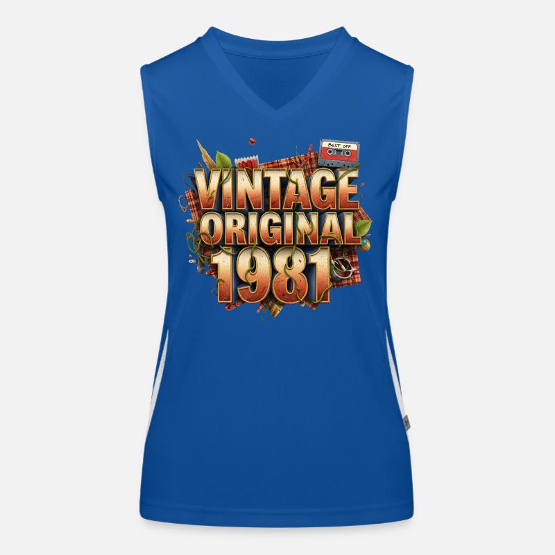 Vintage Original 1981 Débardeur respirant contrasté Femme