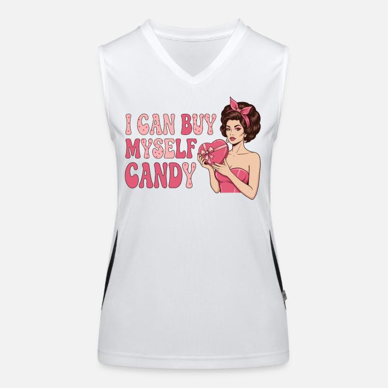 I Can Buy Myself Candy – Retro Pop-Art Design Funktionelles Kontrast-Tank Top für Frauen
