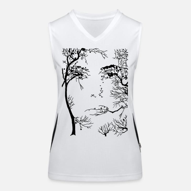 Das Gesicht des Waldes (Schwarz) Funktionelles Kontrast-Tank Top für Frauen