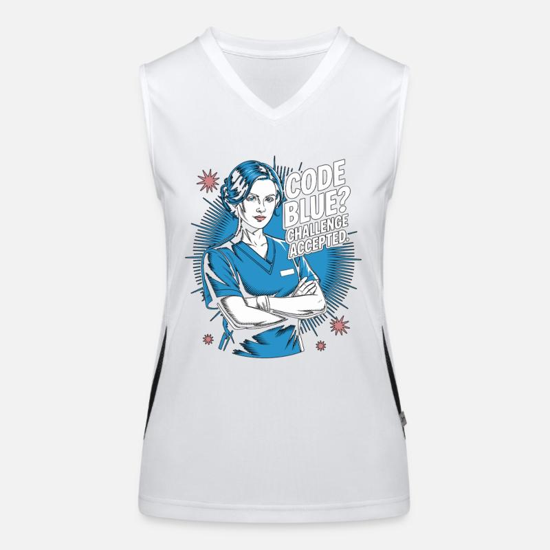 ICU Nurse Code Blue Challenge Accepted Acute Care Funktionelles Kontrast-Tank Top für Frauen