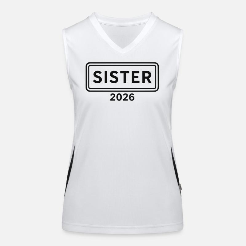 SISTER 2026 Große Schwester Ankündigung Funktionelles Kontrast-Tank Top für Frauen